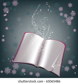 Magic background with fairy book