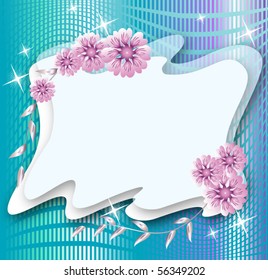 Magic background with flowers and a place for text or photo