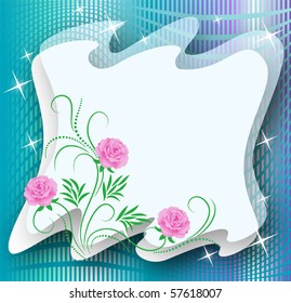Magic background with flowers and a place for text or photo.