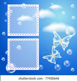 Magic background with frame and a place for text or photo.