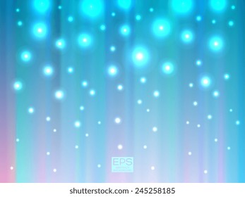 Magic background, holiday concept. Merry Christmas and Happy New Year. Vacation travel, aurora borealis. Vector executive illustration. Simple website template 