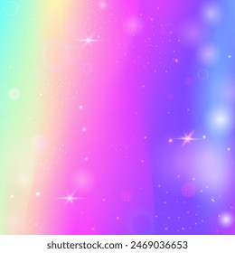 Magic Background. Pink Kawaii Hologram. Unicorn Gradient. Holographic Girlish Effect. Purple Universe Pattern. Lilac Pastel Invitation. Girl Texture. Neon Magic Background.