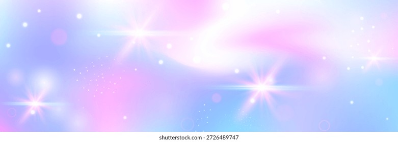 Fondo mágico. Holograma De Arco Iris Rosa Y Hermoso Patrón De Princesa. Gradiente Kawaii púrpura. Linda Textura Brillante Con Brillo De Caramelo Y Efecto De Acuarela. Fondo mágico azul.
