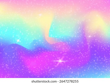 Fundo Mágico. Convite Rosa Arco-Íris. Padrão de Fadas. "Holographic Magical Invite" (em inglês). Holograma Roxo Menina. Gradiente de turvação lilás. Textura feminina. Fundo Mágico Bonito.