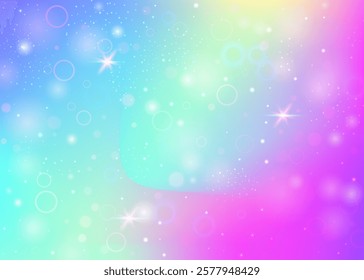 Magic Background. Pink Unicorn Invitation. Kawaii Hologram. Iridescent Blurred Invite. Purple Colorful Gradient. Blue Cosmic Pattern. Rainbow Backdrop. Candy Magic Background.