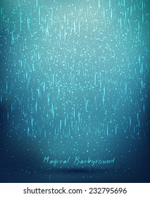 Magic background with rain of light glowing