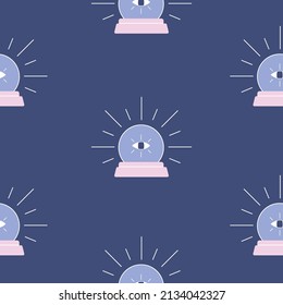 La bola mágica y todos los patrones de visión sin costuras. Textura colorida para papel textil, envolvimiento