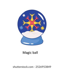 Magic ball doodle vector outline Sticker. EPS 10 file