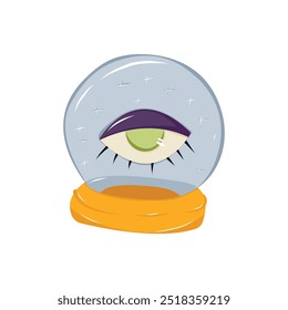 Magic ball with an eye. Halloween, autumn concept. Isolated illustration for card, postcard, cover. EPS 10
