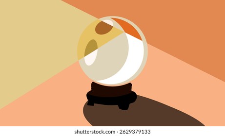 Magischer Ball, flache Farbgrafik