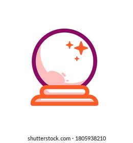 icono de halloween con esquema plano de bola mágica
