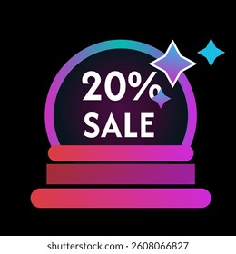Magic ball gradient 20 percent sale icon vector
Vector magic ball discount, promotion, sale