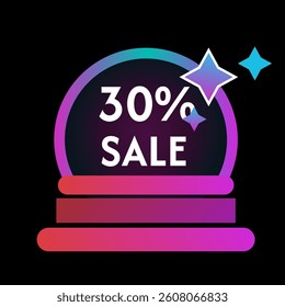 Magic ball gradient 30 percent sale icon vector
Vector magic ball discount, promotion, sale