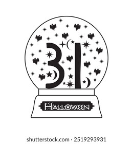 Magic ball. Halloween. October 31. The celebration. Illustration