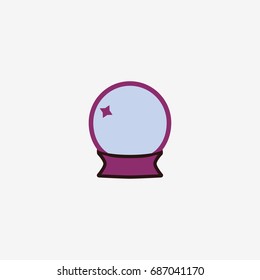 Magic ball icon. Isolated on white. Flat vector stock illustration.