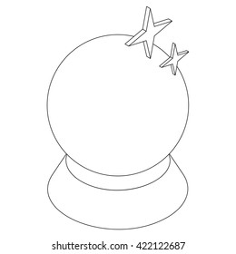 Magic ball icon, isometric 3d style 