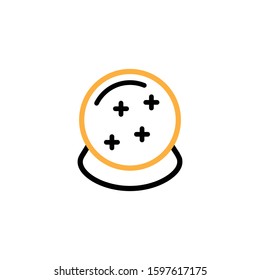 Magic ball icon. Line and two colour design template