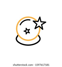 Magic ball icon. Line and two colour design template