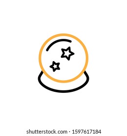 Magic ball icon. Line and two colour design template