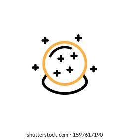 Magic ball icon. Line and two colour design template