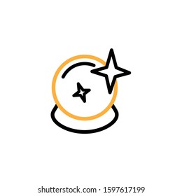 Magic ball icon. Line and two colour design template