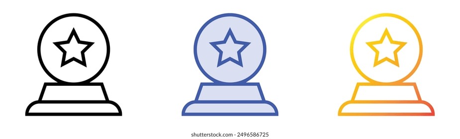 magic ball icon. Linear, Blue Fill and Gradient Style Design Isolated On White Background