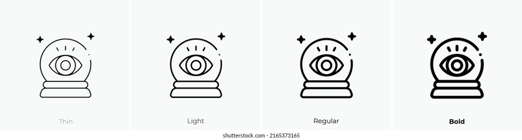 magic ball icon. Linear style sign isolated on white background. Vector illustration.
