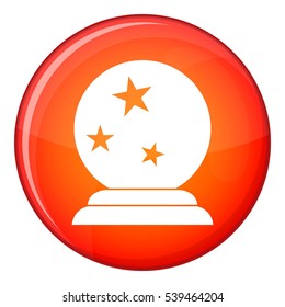 Magic ball icon in red circle isolated on white background vector illustration