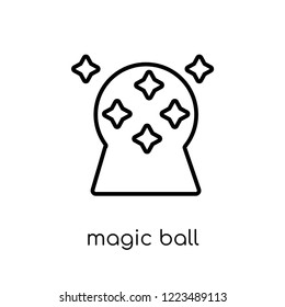 magic ball icon. Trendy modern flat linear vector magic ball icon on white background from thin line Circus collection, outline vector illustration