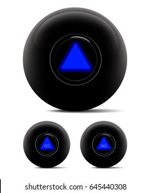 Magic ball isolated on white. Vector illustration.
