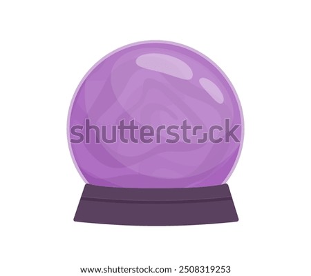 Magic ball isolated on white background. Crystal ball for fortune telling. Vector illustration of magic tool.