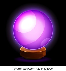 Magic Ball. Isolater un icono 3D realista. Círculo mágico de cristal. Predicar el futuro. Vector