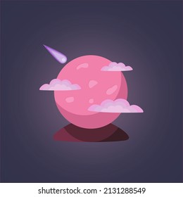 Magic ball on a stand depicting a planet