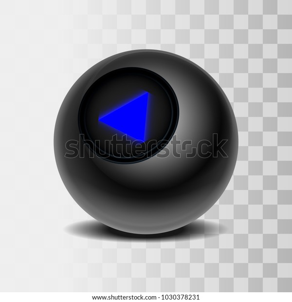 The magic ball of predictions for decision-making.
Realistic black Ball isolated on a transparent background. Vector
illustration EPS 10
