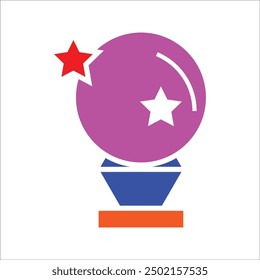 magic ball vector icon line template