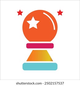 magic ball vector icon line template