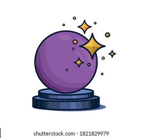 Vector de bola mágica. Ilustración de una bola de cristal. Icono en fondo blanco