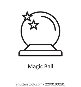 Magic Ball Vector Outline icon Design illustration. Gaming Symbol on White background EPS 10 File