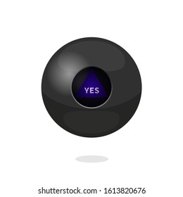 Magic ball with YES icon. Clipart image isolated on white background