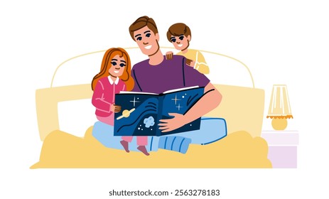 magic bedtime stories vector. princess hero, journey sleep, night tale magic bedtime stories character. people flat cartoon illustration