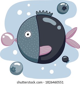 Ilustración vectorial del pez de la baya mágica