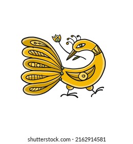 Magic bird isolated on white. Art for your design