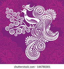 Magic bird pattern vector illustration