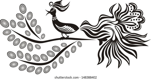 Magic bird pattern vector illustration