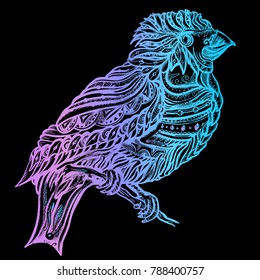 Magic birds fashion tattoo and t-shirt design 