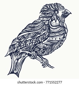 Magic birds tattoo and t-shirt design