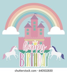 Magic birthday party card, invitation card, greeting card, poster, decor. Vector illustration