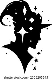 Magic | Black and White Vector illustration
