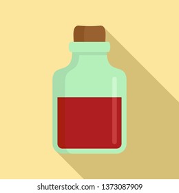 Magic blood flask icon. Flat illustration of magic blood flask vector icon for web design