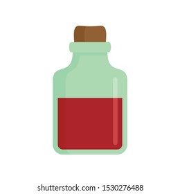 Magic blood flask icon. Flat illustration of magic blood flask vector icon for web design